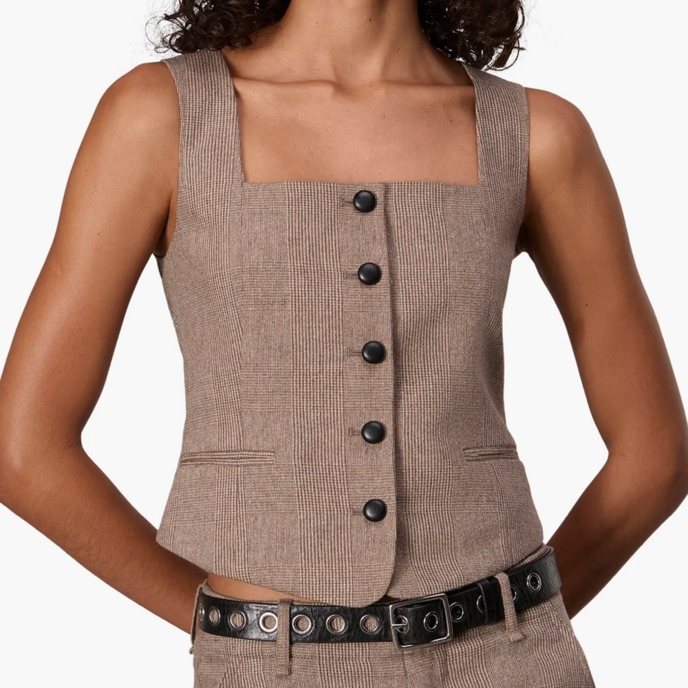 Rag & Bone Mariana Glen Plaid Stretch Wool Vest
